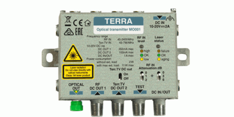Terra MO001 Optical Transmitter FTTH Sender für DVB-C/T/S