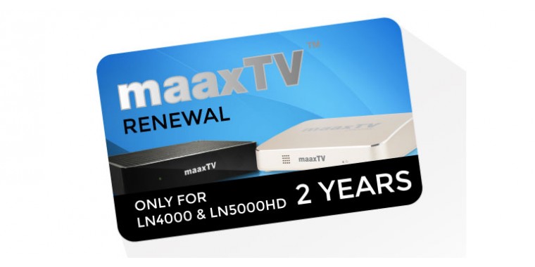 MaaxTV Renewal Card, 2 years Subscription